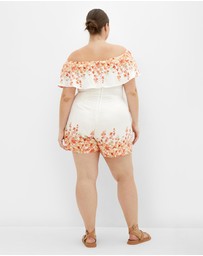 City Chic - Poppy Print Playsuit