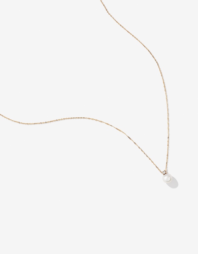 Michael Hill - Cultured Freshwater Pearl and Diamond Pendant in 10kt Yellow Gold