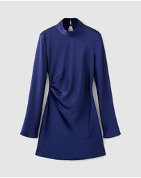 M.N.G - Satin High-Neck Dress