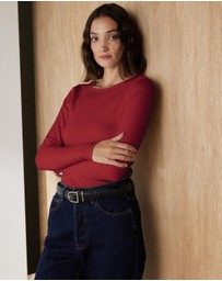 Atmos&Here - Organic Cotton Ribbed Long Sleeve Top