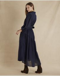 Amelius - Poeta Ramie Pintuck Belted Dress