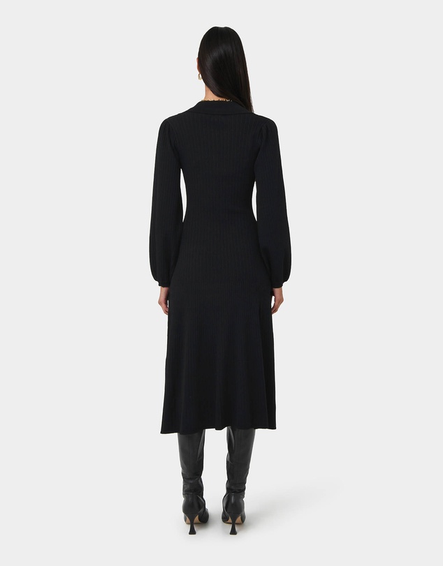 Forcast - Lara Collar Midi Knit Dress