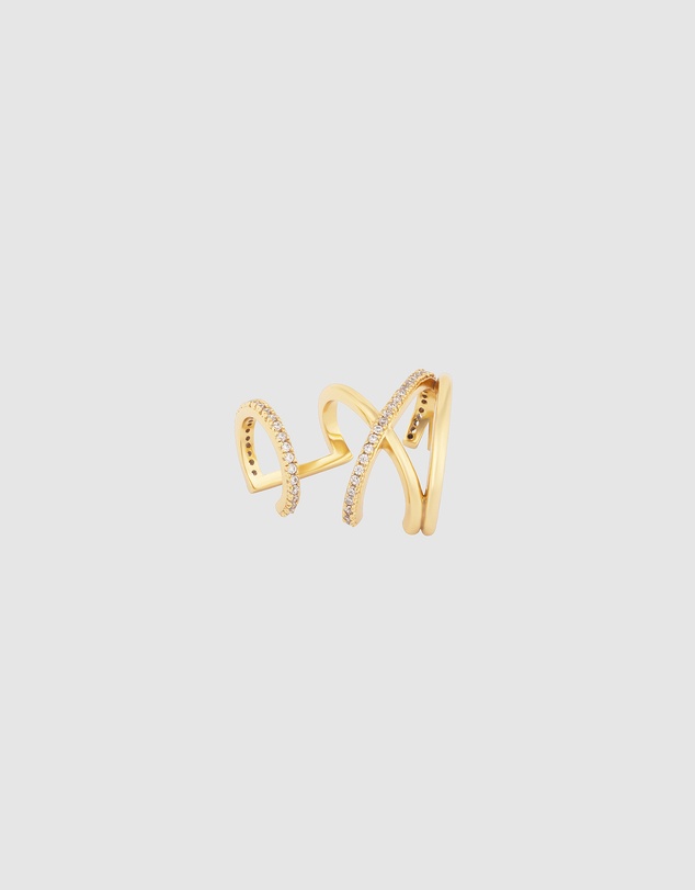 Wanderlust + Co - Multi Pave Gold Ear Cuff