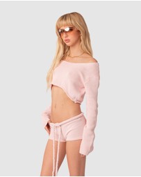 EDIKTED - Staycation Cropped Knit Top