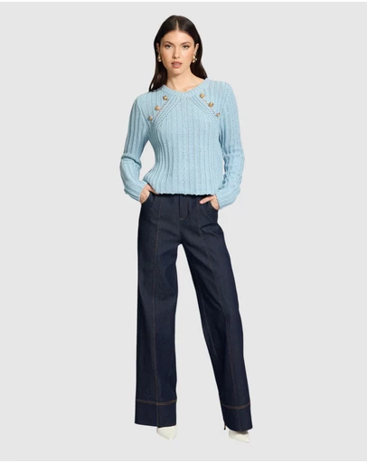 Honey and Beau - Biana Button Detail Jumper