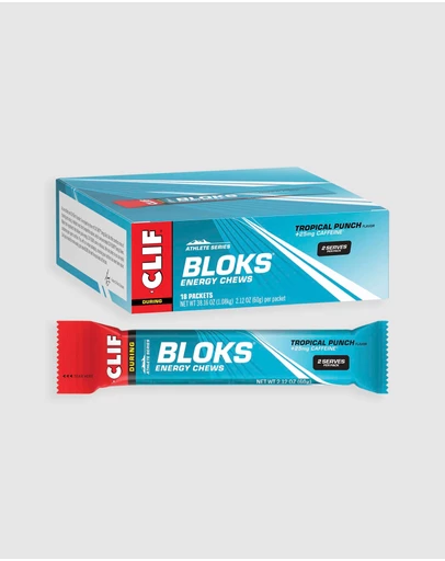 CLIF - Tropical Punch (25mg Caffeine) Bloks Energy Chews - 18x60g