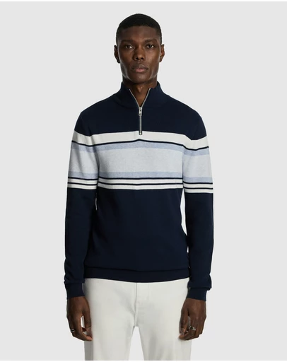 yd. - Brosnon 1/4 Zip Knit Jumper