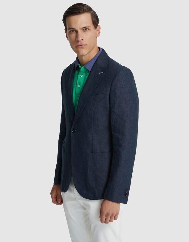 Oxford - Milton Linen Blazer With Peak Lapel