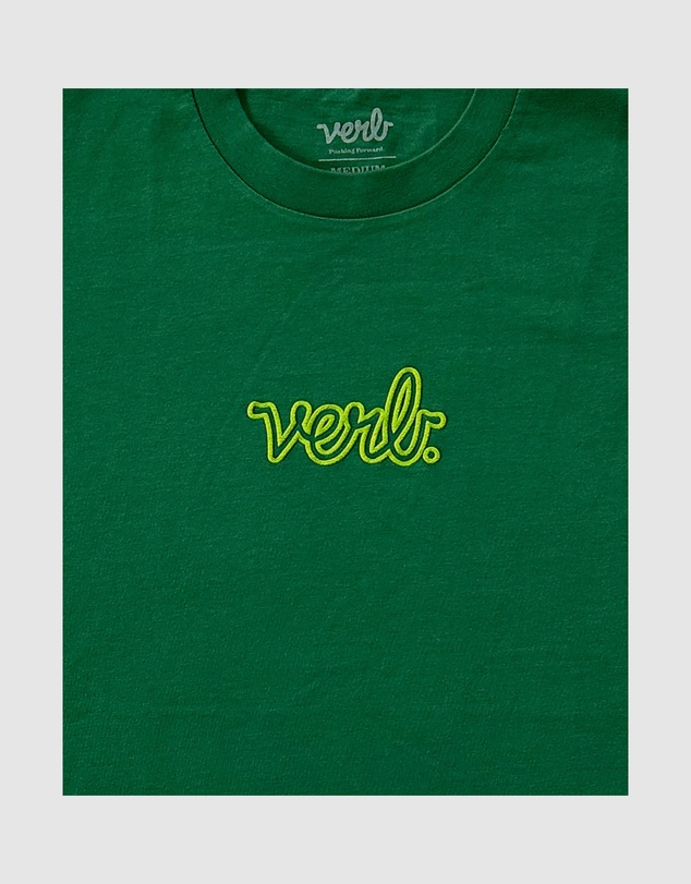 Verb - Verb Puffed Men Classic Logo 100% Cotton Skateboards Tshirt Emerald