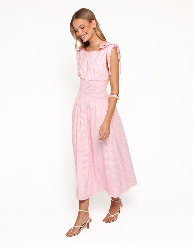 Petal & Pup - Leticia Midi Dress - Pink Polka Dot