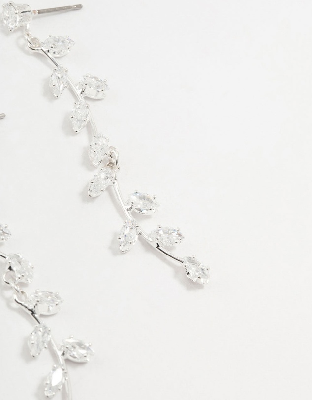 Lovisa - Cubic Zirconia Leaf Drop Earrings
