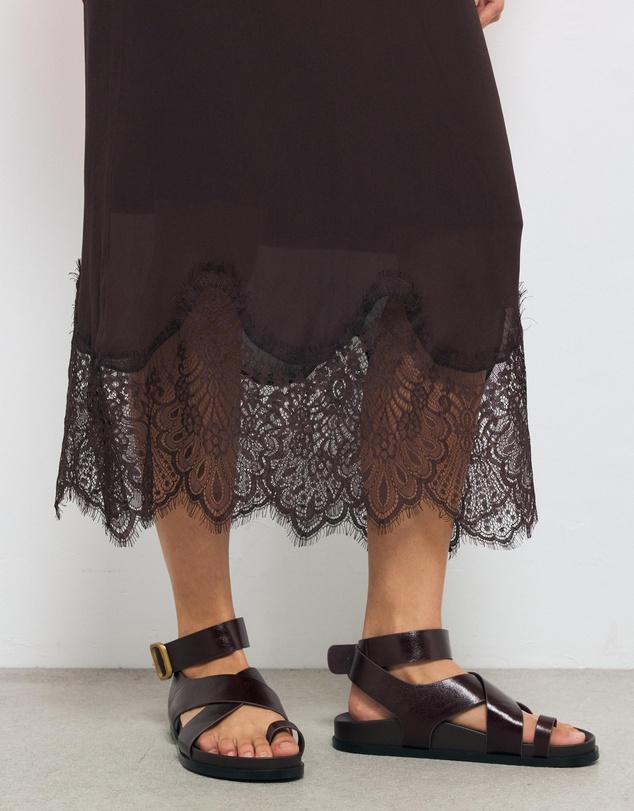 AERE - Leather Crossover Footbed Sandals