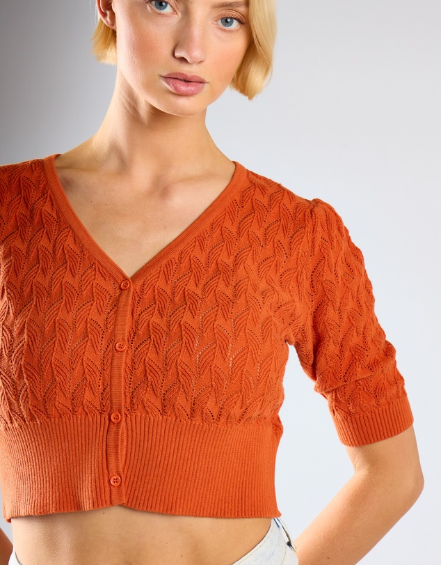 Glamorous - V-Neck Crop-Cardigan