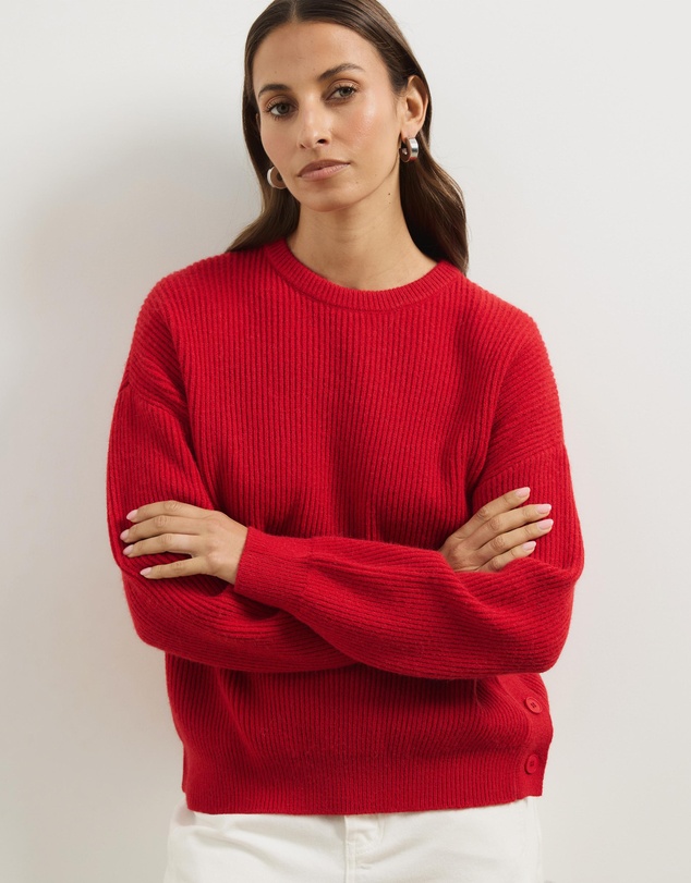Atmos&Here - Rory Button Detail Crew Neck Jumper