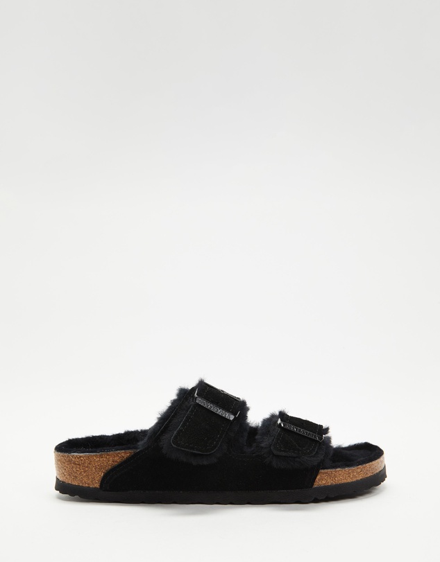 Birkenstock - Arizona Shearling Suede Leather Narrow Sandals - Unisex