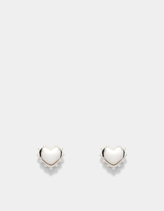 MIMCO - Adore Heart Stud Earrings - Silver