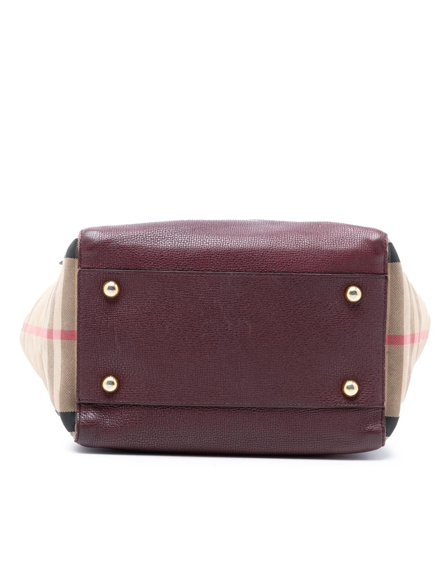 Pre-Loved by Azura Reborn - Pre-Loved Small Leather and House Check Canvas Canterbury Tote