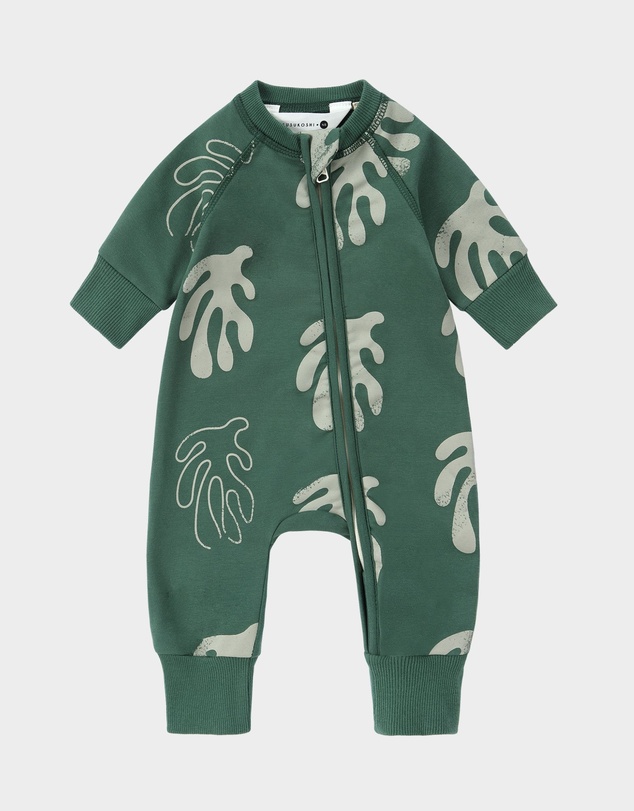 Susukoshi - Terry Relaxed Zip Suit. Willow