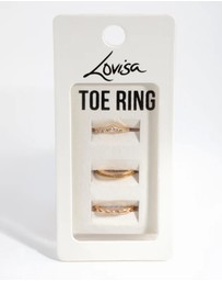 Lovisa - Gold Diamante Band Toe Ring Pack