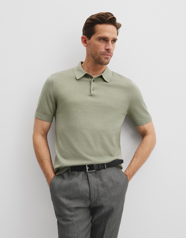 Country Road - Australian Cotton Blend Silk Button Polo