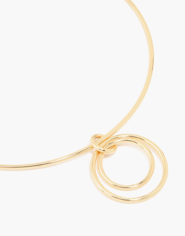 Lovisa - Gold Plated Collar Double Oval Pendant Necklace