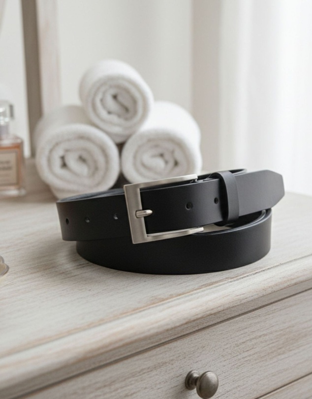 Jacaru - Jacaru 6010 Classic Ladies Leather Belt Black 30mm