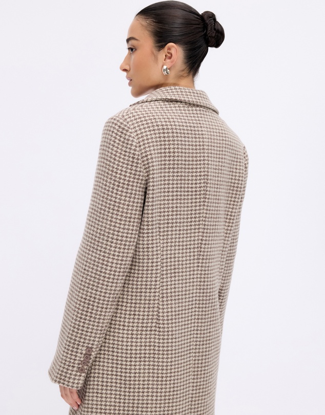 Minima Esenciales - Leni Wool Houndstooth Coat