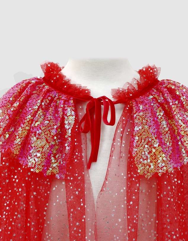 Pink Poppy - Twinkling Sequin Trim Cape