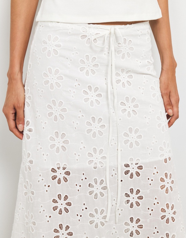 AERE - Vivi Cotton Broderie Maxi Skirt