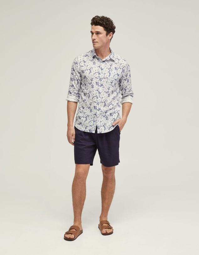 Oxford - Holloway Linen Blend Printed Shirt