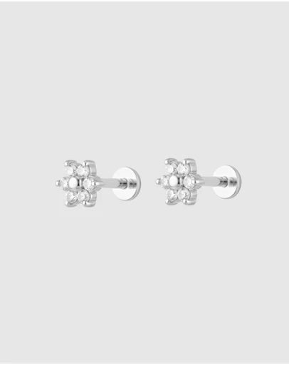 HOUSE OF SLANI - Silver Iris flatback Ear Piercing