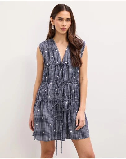 The Fated - Macey Tie Front Mini Dress