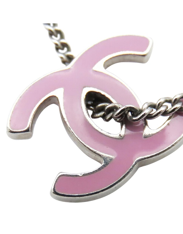 Pre-Loved by Azura Reborn - Pre-Loved CC Silver Plated Enamel Heart and Clover Charm Pendant Necklace