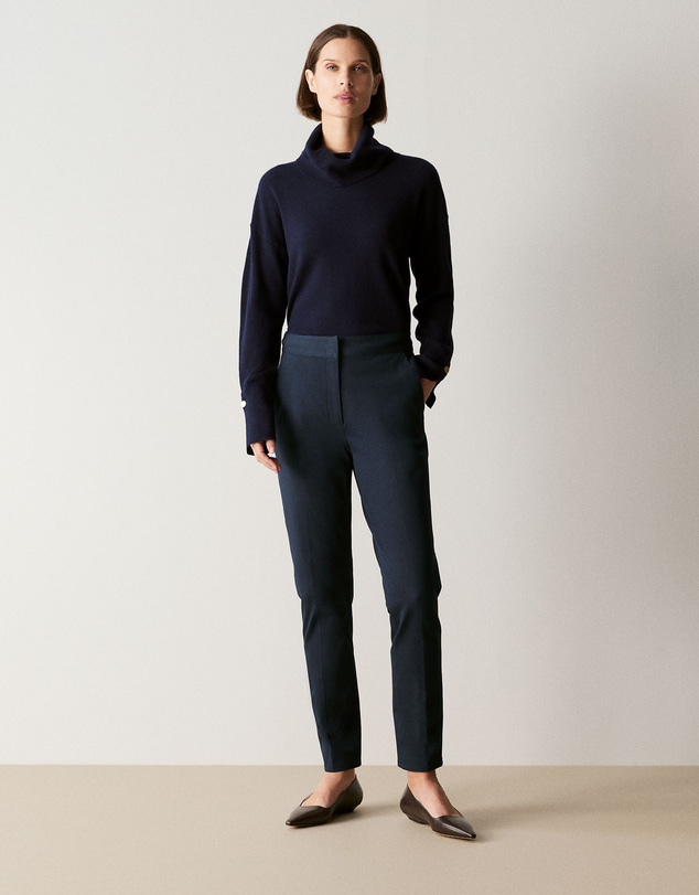 Trenery - Cotton Blend Bi-stretch Pant in Night Sky