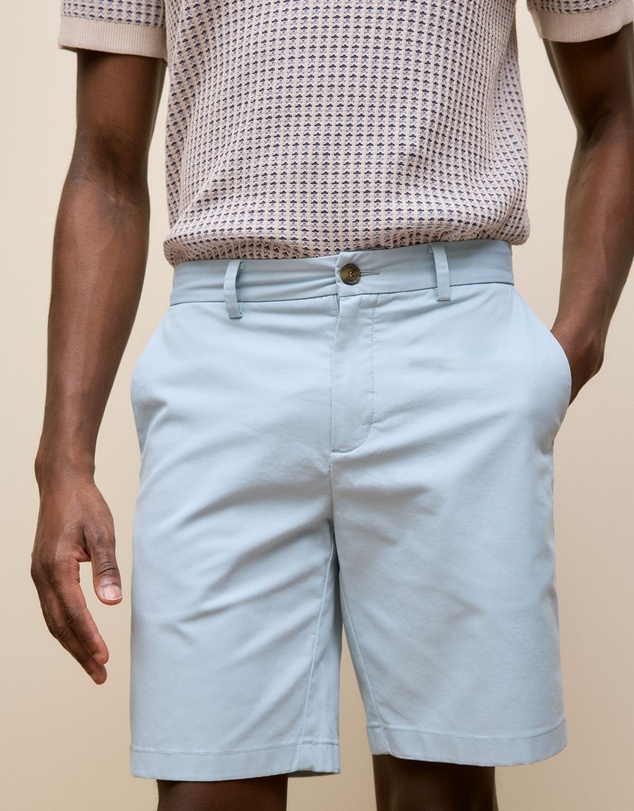 Trenery - Cotton Twill Chino Short in Ice Blue