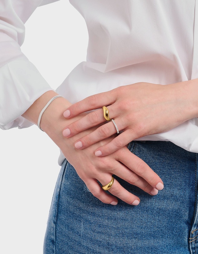 THOMAS SABO - Ring with curved shape gold