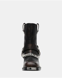Steve Madden - Void Black Leather Boots