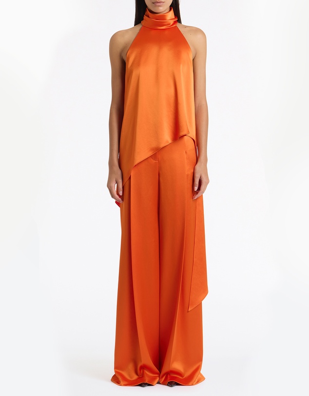 Carla Zampatti - Clementine Satin Acetate Draped Asymmetric Top