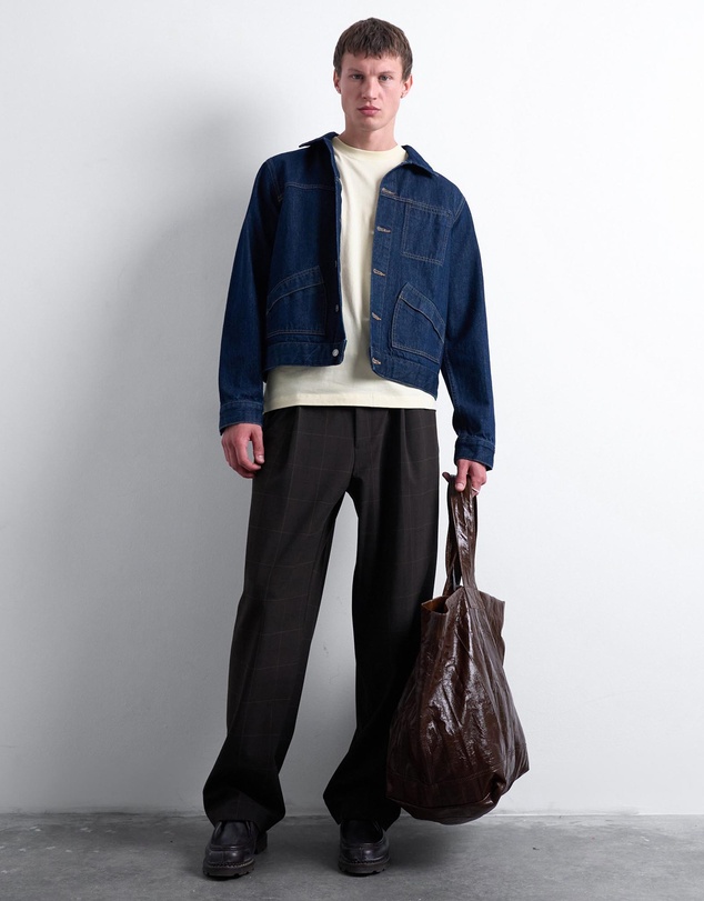 Topman - Wide Leg Check Smart Trousers