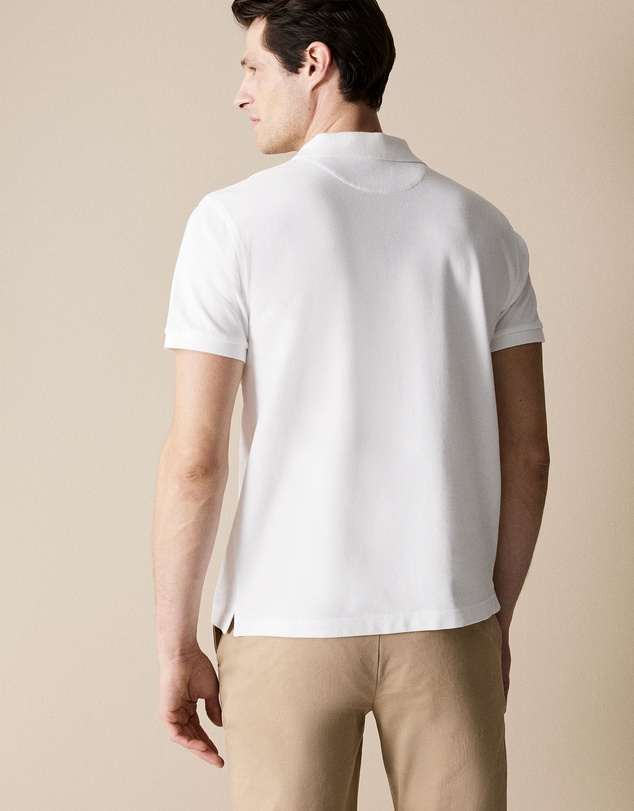 Trenery - Classic Pique Polo in White