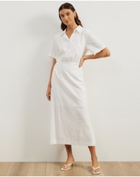 Atmos&Here - Remi Linen Blend Midi Shirt Dress