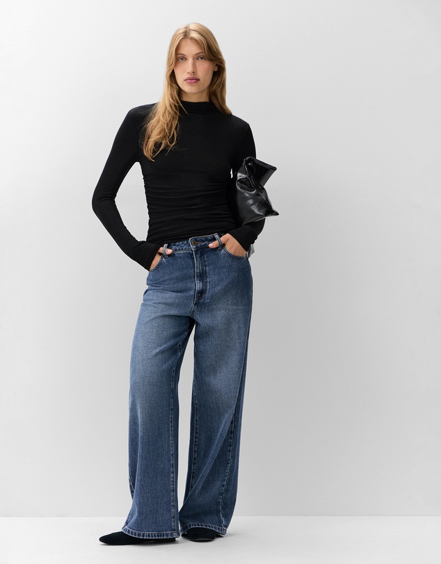 UNISON - Metallic Mock Neck Top