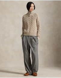 Polo Ralph Lauren - Cable Wool-Cashmere Polo-Collar Sweater