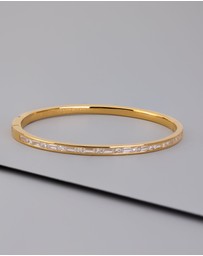 Wanderlust + Co - Classic Baguette 14K Gold Vermeil Bangle