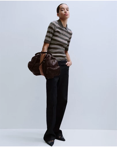 M.N.G - Striped Ribbed-Knit Sweater