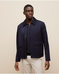 Trenery - Twill Pocket Detail Zip Jacket in Navy