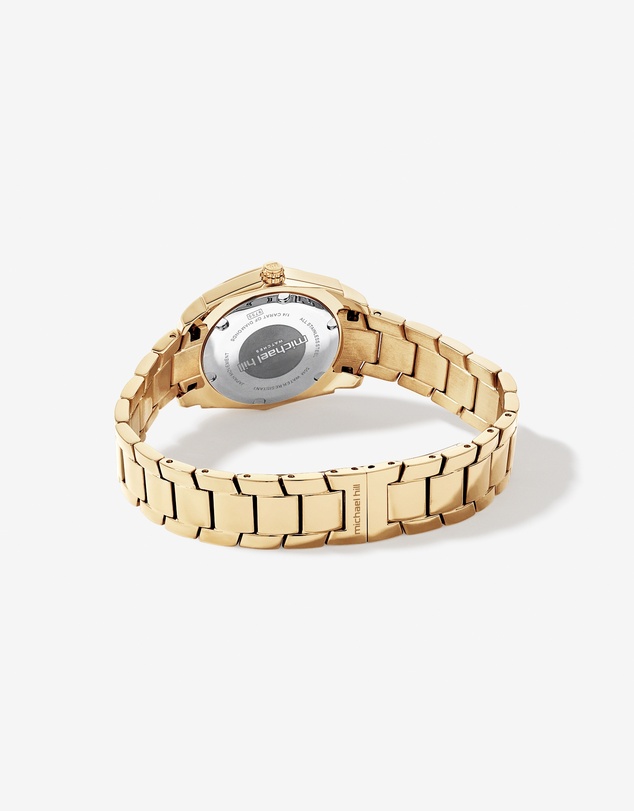 Michael Hill - Ladies Mother of Pearl Watch with 0.28 Carat TW of Diamonds in Gold Tone Stainless Steel