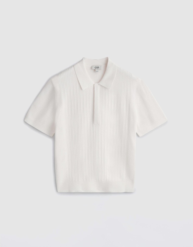 COS - Textured-Panel Cotton Polo Shirt