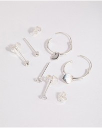 Lovisa - Sterling Silver Heart Stud & Hoop Earrings