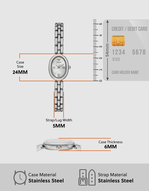 Emporio Armani - Silver Tone Analogue Watch